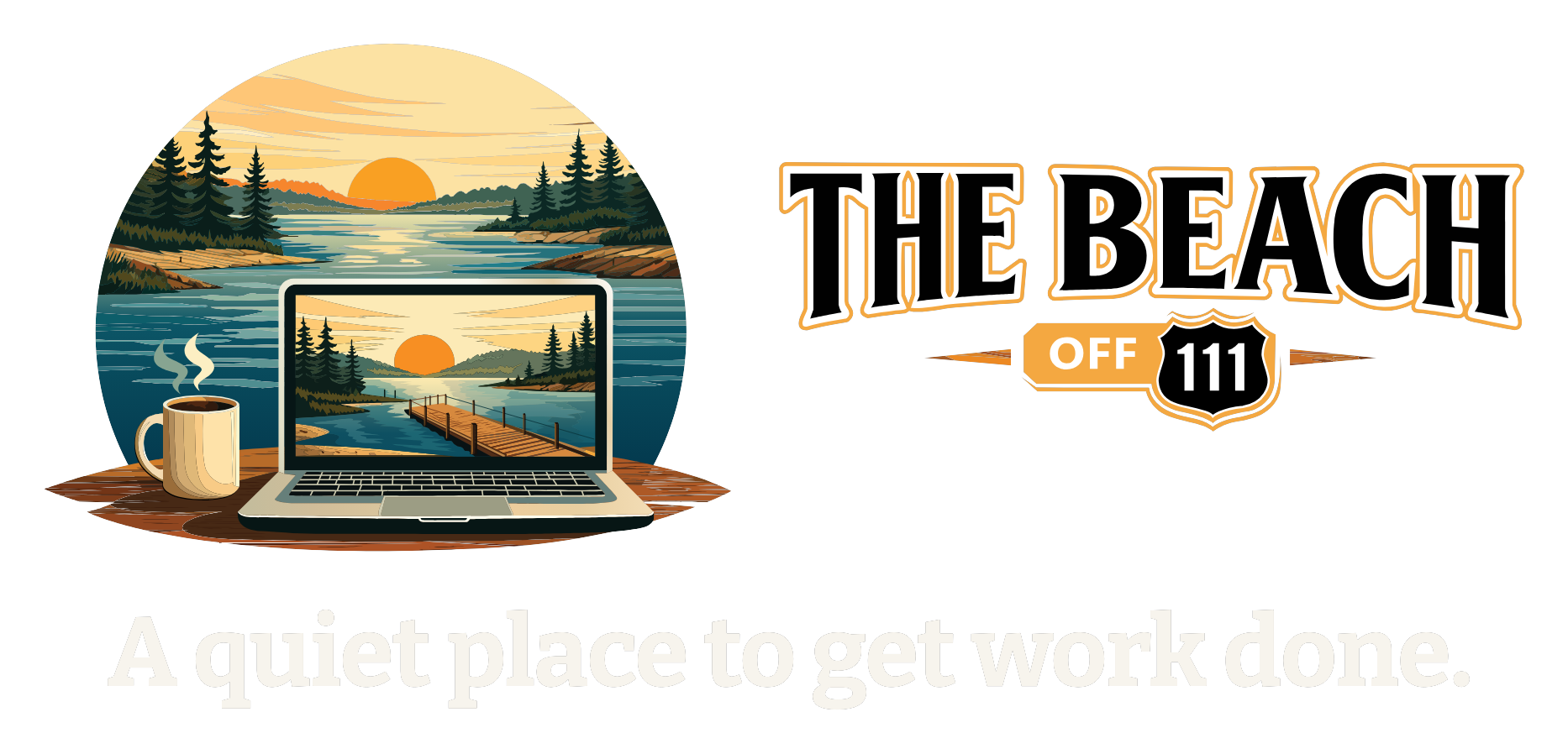 Lockup with the tagline, reversed